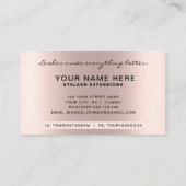 Trendy Glitzer Rose Gold Tropfen Lashes Visitenkarte (Rückseite)