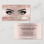 Trendy Glitzer Rose Gold Tropfen Lashes Visitenkarte (Vorne/Hinten)