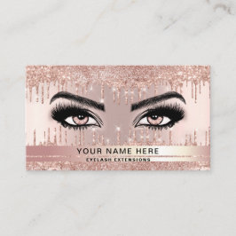 Trendy Glitzer Rose Gold Tropfen Lashes Visitenkarte