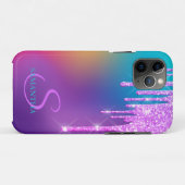 Trendy Glitzer Tropfens Ombre Holographic Case-Mate iPhone Hülle (Rückseite (Horizontal))