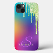 Trendy Glitzer Tropfens Ombre Holographic Case-Mate iPhone Hülle (Rückseite)