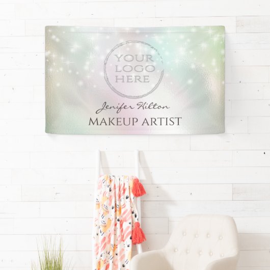 Trendy Glitzern Perlholografisches Logo verboten Banner (Insitu)