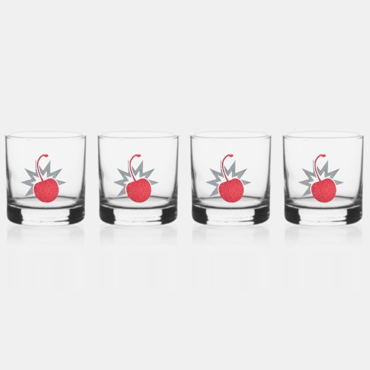 Trendy Glitzy Cherry Bomb Whiskyglas (Vorderseite)