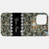 Trendy Glitzy Imitats Bling Jewels Monogram Case-Mate iPhone Hülle (Rückseite (Horizontal))