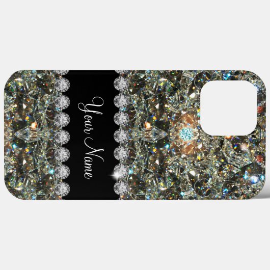 Trendy Glitzy Imitats Bling Jewels Monogram Case-Mate iPhone Hülle (Rückseite (Horizontal))