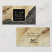 Trendy Gold Agate Makeup Artist Hair Stylist Salon Visitenkarte (Vorne/Hinten)