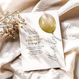 Trendy Gold Balloon 30. Geburtstag Einladung