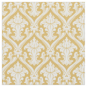 Trendy Gold Baroque Damask Muster Stoff