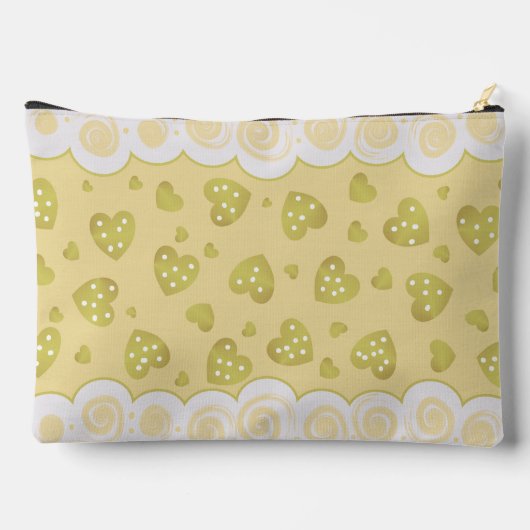 Trendy Gold Beig Hörer mit Punkten und Wirbel Zubehörtasche (Rückseite)