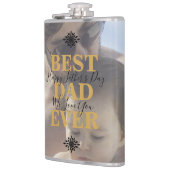 Trendy Gold Best Vater Jeden Vatertag Foto Flachmann (Links)