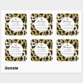 Trendy Gold Black Cow Spots Vielen Dank Quadratischer Aufkleber (Blatt)