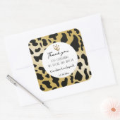 Trendy Gold Black Cow Spots Vielen Dank Quadratischer Aufkleber (Umschlag)