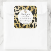 Trendy Gold Black Cow Spots Vielen Dank Quadratischer Aufkleber (Tasche)