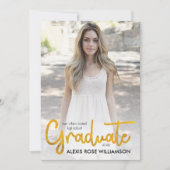 Trendy Gold Black Foto Abschluss Ankündigung (Vorderseite)