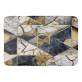 Trendy Gold Black Geometric Marmormuster Badematte (Vorderseite)
