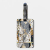 Trendy Gold Black Geometric Marmormuster Gepäckanhänger (Rückseite vertikal)