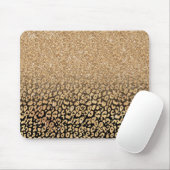 Trendy Gold & Black Glitzer Ombre Leopard Print Mousepad (Mit Mouse)