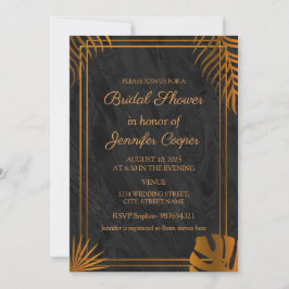 Trendy Gold Blätter Geometric Frame Brautparty Einladung