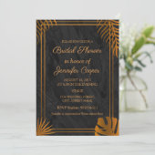 Trendy Gold Blätter Geometric Frame Brautparty Einladung (Stehend Vorderseite)