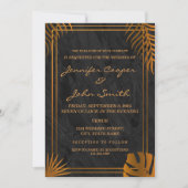 Trendy Gold Blätter und Geometric Frame Wedding Einladung (Vorderseite)