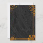 Trendy Gold Blätter und Geometric Frame Wedding Einladung (Rückseite)