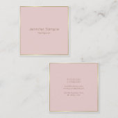 Trendy Gold Blush Pink White Moderne Elegant Luxus Quadratische Visitenkarte (Vorne/Hinten)