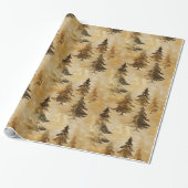 Trendy Gold & Bronze Metallic Christmas Tree Geschenkpapier (Ungerollt)