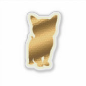 Trendy Gold Cat Aufkleber (Vorderseite)