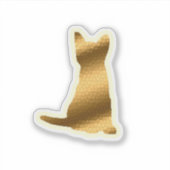Trendy Gold Cat Aufkleber (Vorderseite)