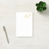 Trendy Gold Color Monogram Minimalist Modern Post-it Klebezettel (Büro)