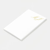 Trendy Gold Color Monogram Minimalist Modern Post-it Klebezettel (angewinkelt)