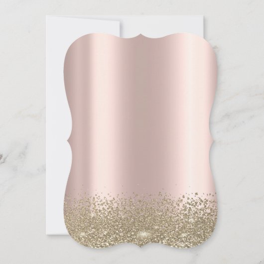 Trendy Gold Diamonds Rose Gold Sweet 16 Einladung (Rückseite)