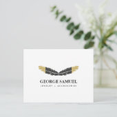 Trendy Gold Dipped Boho Feather Designer White Postkarte (Stehend Vorderseite)