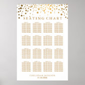 Trendy Gold Dots - Seating Chart Poster (Vorne)