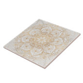 Trendy Gold Floral Mandala Marmordesign Fliese (Seite)