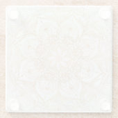 Trendy Gold Floral Mandala Marmordesign Glasuntersetzer (Rückseite)