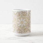 Trendy Gold Floral Mandala Marmordesign Kaffeetasse (Mittel)