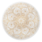 Trendy Gold Floral Mandala Marmordesign Keramikknauf (Vorderseite)