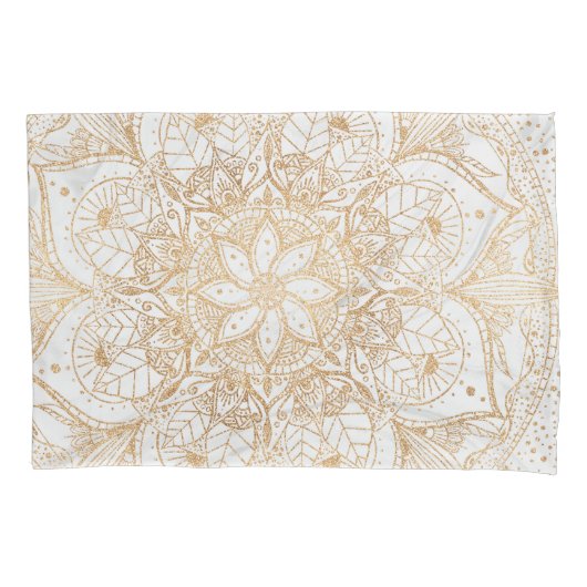 Trendy Gold Floral Mandala Marmordesign Kissenbezug (Vorderseite)