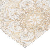 Trendy Gold Floral Mandala Marmordesign Kurzer Tischläufer (Ecke)