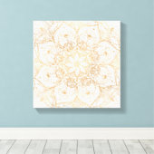 Trendy Gold Floral Mandala Marmordesign Leinwanddruck (Insitu (Holzboden))