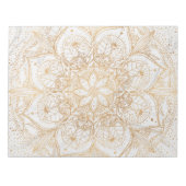 Trendy Gold Floral Mandala Marmordesign Notizblock (Vorderseite)