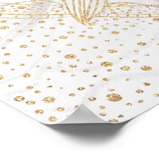 Trendy Gold Floral Mandala Marmordesign Poster (Ecke)