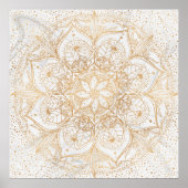Trendy Gold Floral Mandala Marmordesign Poster (Vorne)