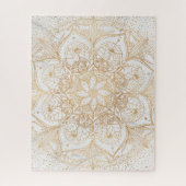 Trendy Gold Floral Mandala Marmordesign Puzzle (Vertikal)