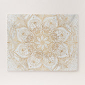 Trendy Gold Floral Mandala Marmordesign Puzzle (Horizontal)