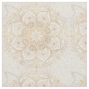 Trendy Gold Floral Mandala Marmordesign Stoff
