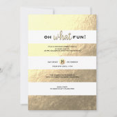Trendy Gold Foil Strip Christmas Party Einladung (Vorderseite)