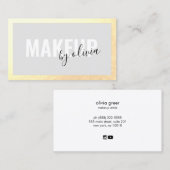 Trendy Gold Frame Makeup Artist Business Card Visitenkarte (Vorne/Hinten)