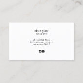 Trendy Gold Frame Makeup Artist Business Card Visitenkarte (Rückseite)